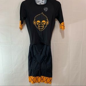 Verge Sport Strike Short Sleeve Cycling Speedsuit in Salty Chimp Size L or XL